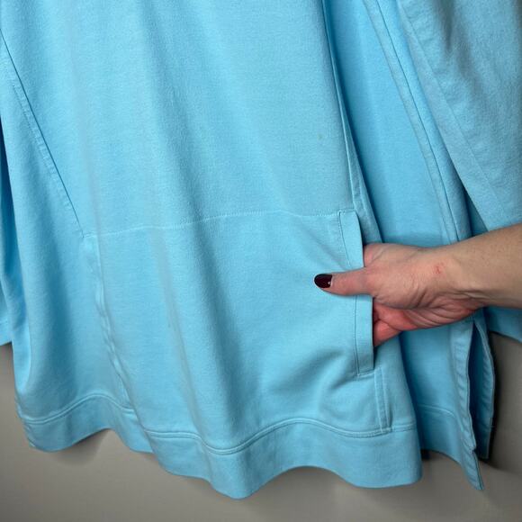 J.Jill Fit Double-Knit Snap-Collared Tunic Light Blue Size XL Tall Lounge Casual - Picture 5 of 11